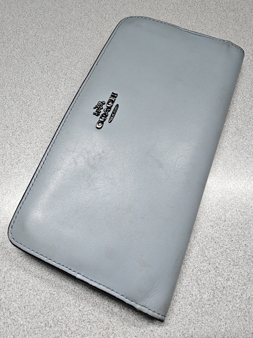 Authentic Coach Light Blue Leather Continental Wallet